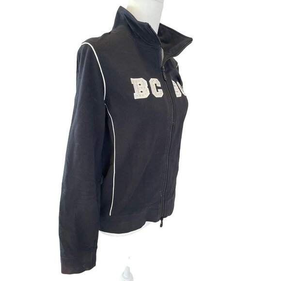 BCBGMaxazria Y2K Black Athletic Full Zip Jacket with Rhinestones - Picture 3 of 11